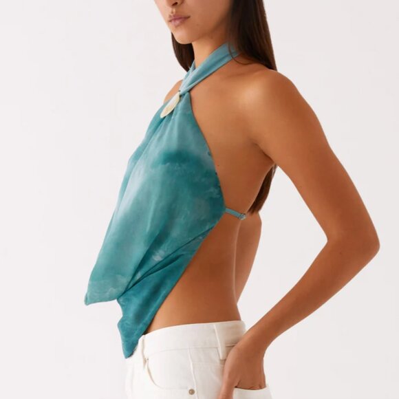 Peppermayo Teal Halter Top - Picture 2 of 3